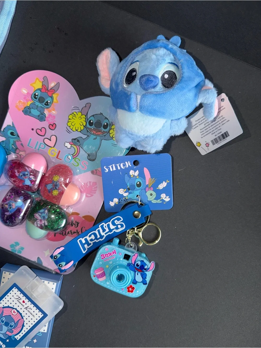 Disney Stitch Angel stationary bundle lip gloss plush keychain purfume set gift